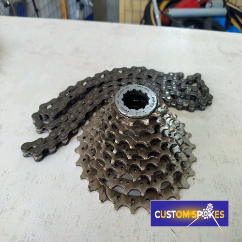 8 Speed Ex UK Cassette & Chain