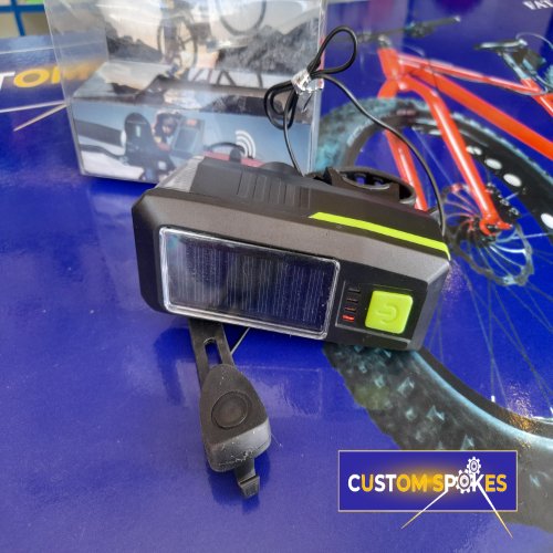 Headlight (USB and Solar) With Horn
